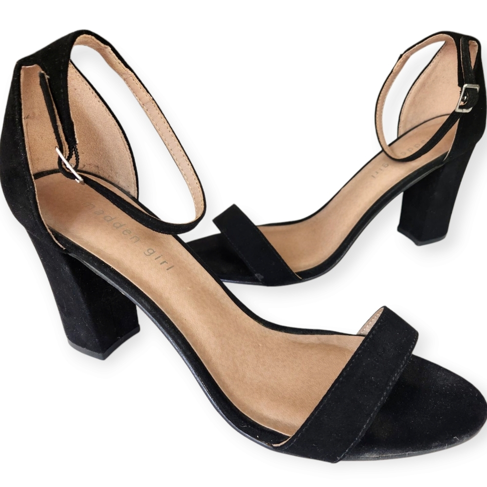 Madden Girl Black BEELLA Strappy Heeled Sandal Size 10